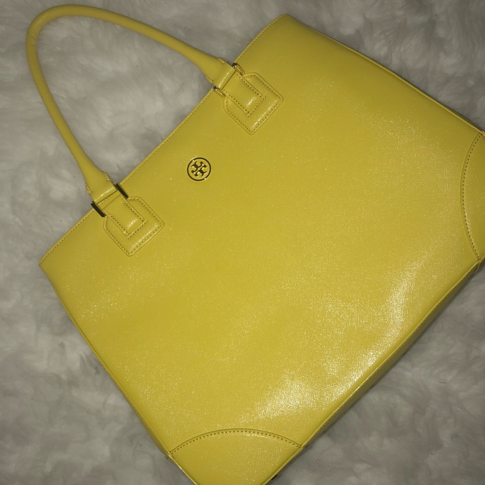 Neon Yellow Tory Burch East to West Tote